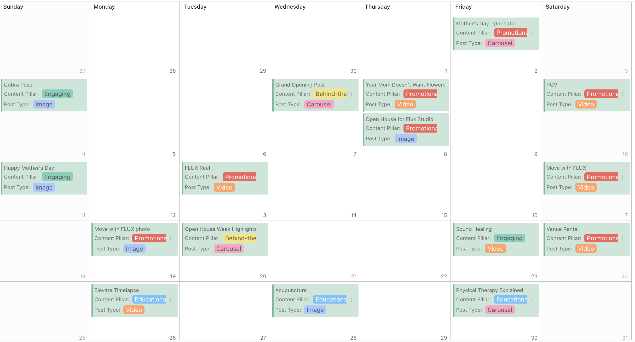 Calendar View